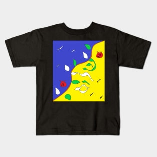 Shalom on the Vine Blue and Yellow Kids T-Shirt